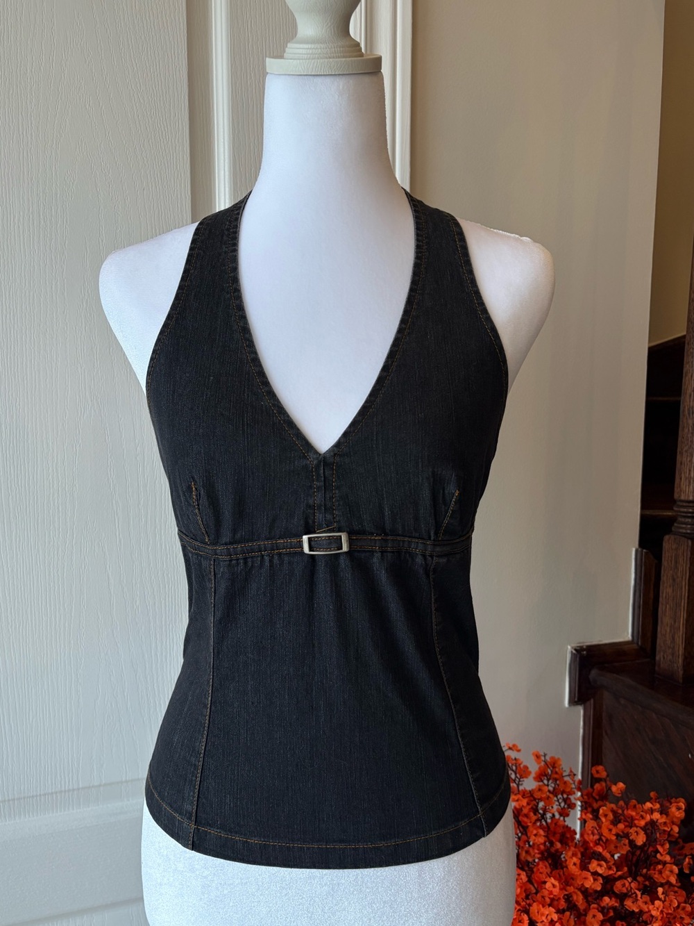 Vintage Y2K Denim Halter Top